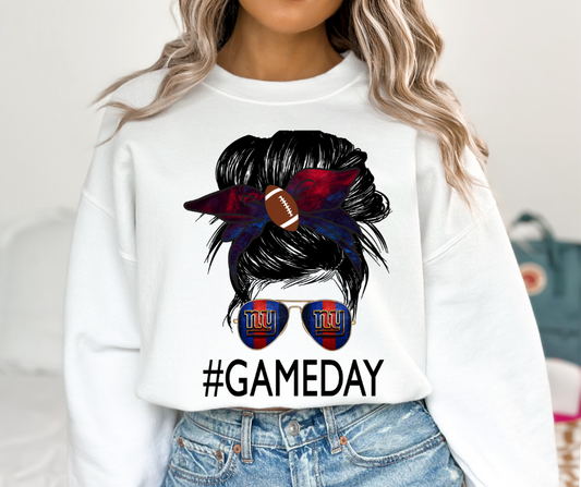 New York Giants Messy Bun DTF Transfer 06117