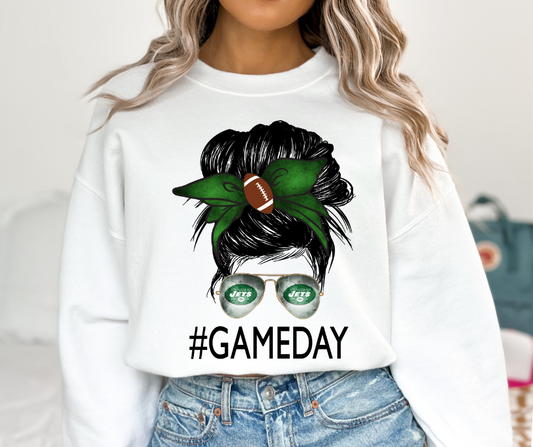 New York Jets Messy Bun DTF Transfer 06116