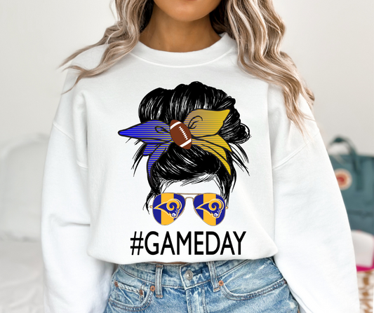 Los Angeles Rams Messy Bun DTF Transfer 06114