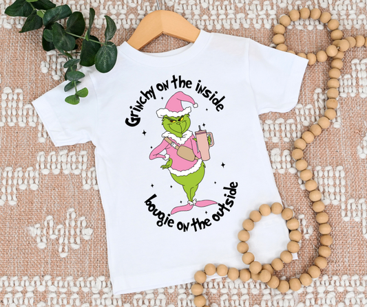 Green Guy on the Inside Bougie on the Outside PINK DTF Transfer 05946