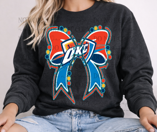 OKC Thunder Basketball Coquette Bow 07645