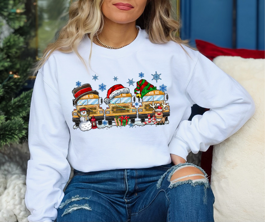 Christmas School Bus Trio DTF Transfer 05966