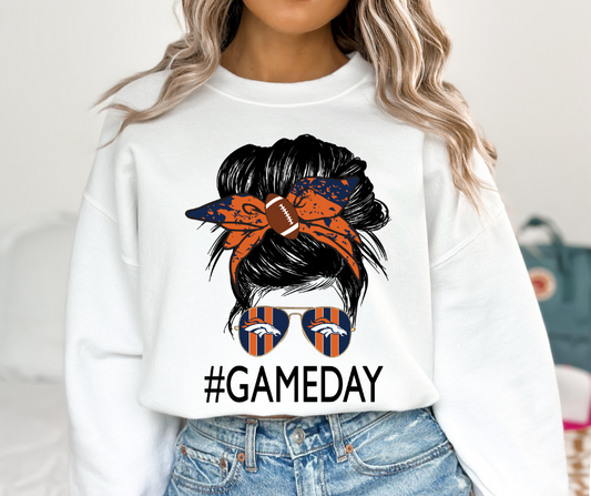 Denver Broncos Messy Bun DTF Transfer 06110