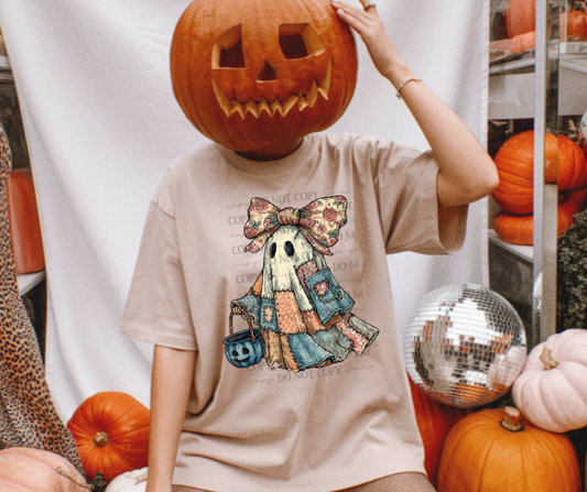 Cute Boujee Patchwork Ghost 01005