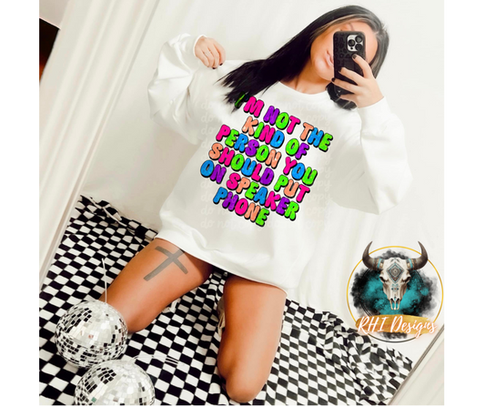 Bright Speaker Phone DTF Transfer 05312