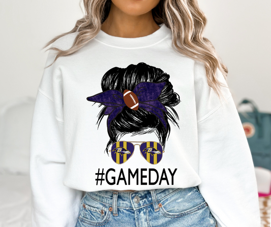 Baltimore Ravens Messy Bun DTF Transfer 06107