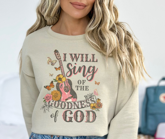 I Will Sing of the Goodness of God Pink DTF Transfer 05541