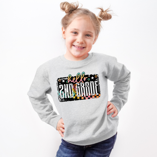 Colorful Hello Second Grade DTF Transfer 06172