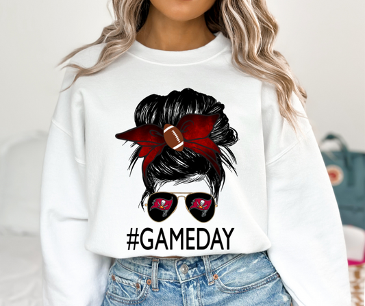 Tampa Bay Buccaneers Messy Bun DTF Transfer 06103