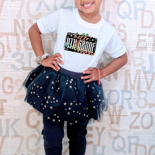 Colorful Hello Fourth Grade DTF Transfer 06174