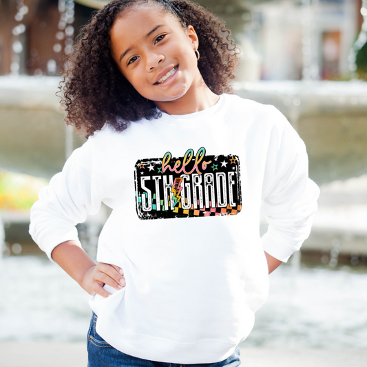 Colorful Hello Fifth Grade DTF Transfer 06175
