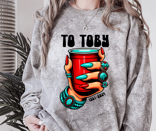 To Toby Red Solo Cup Western DTF Transfer 05440