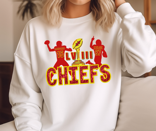 Faux Chiefs LVIII DTF Transfer 05415