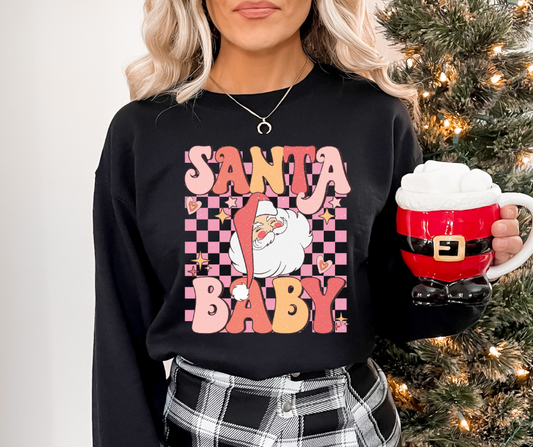 Retro Santa Baby Pink DTF Transfer 05975
