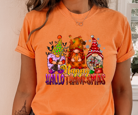 Happy Hallo Thankmas Gnomes DTF Transfer 05763