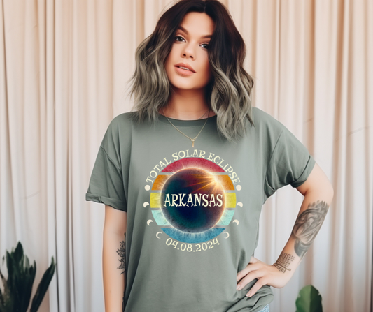 Total Solar Eclipse Arkansas Retro DTF Transfer 05343