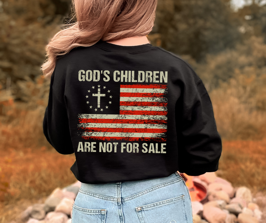 God's Children Are Not for Sale Flag with pocket DTF Transfer