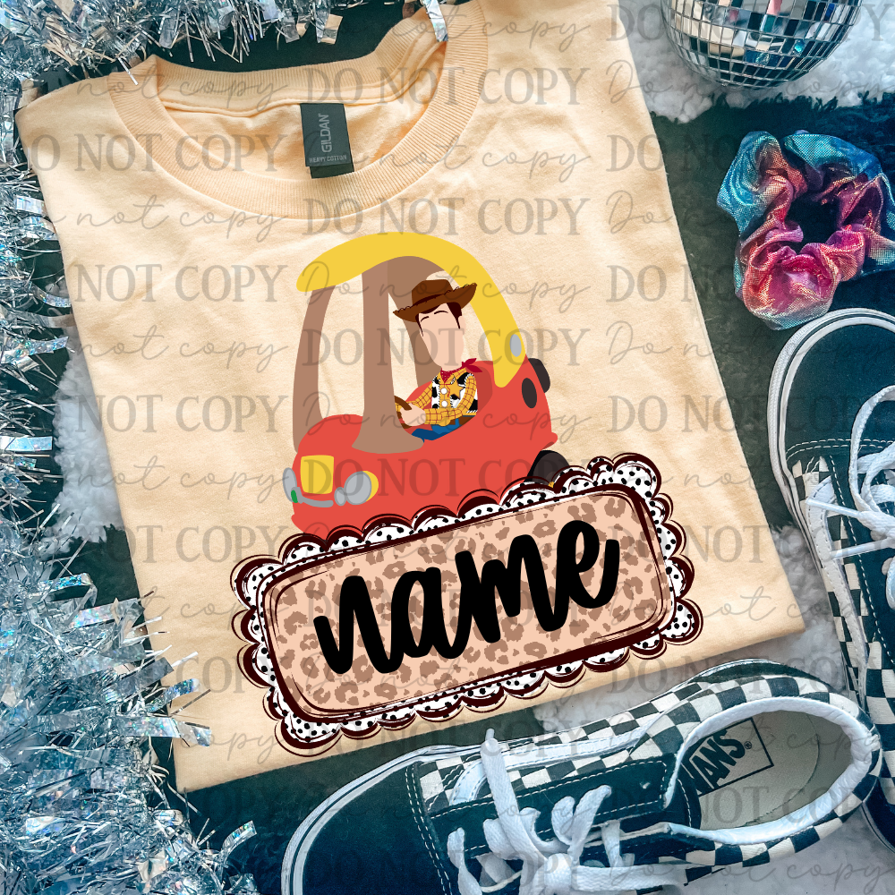 Woody Car Leopard Name Plate 07817