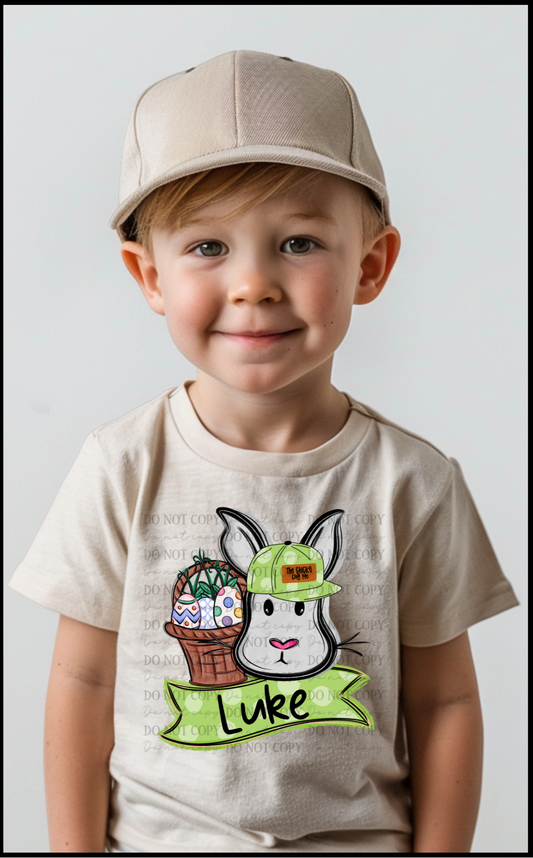 Boy Easter Bunny Basket Name Custom 02850