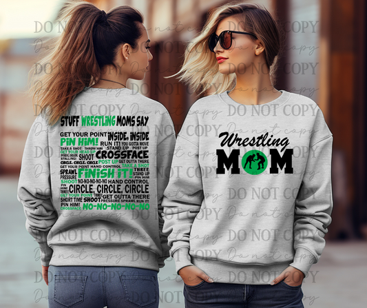 Wrestling Mom Boy BACK ONLY (Choose Yours) 03601