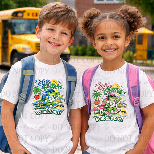 BLUE Later Gator School's Out Grade Levels (Choose Yours) 07997