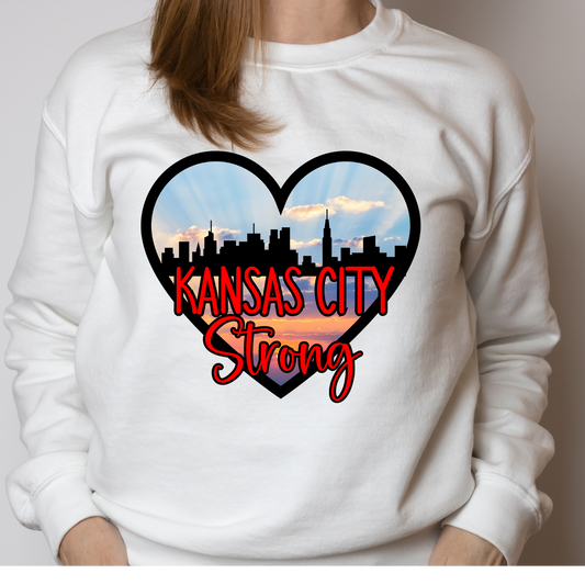 Kansas City Strong Skyline Heart DTF Transfer 05404