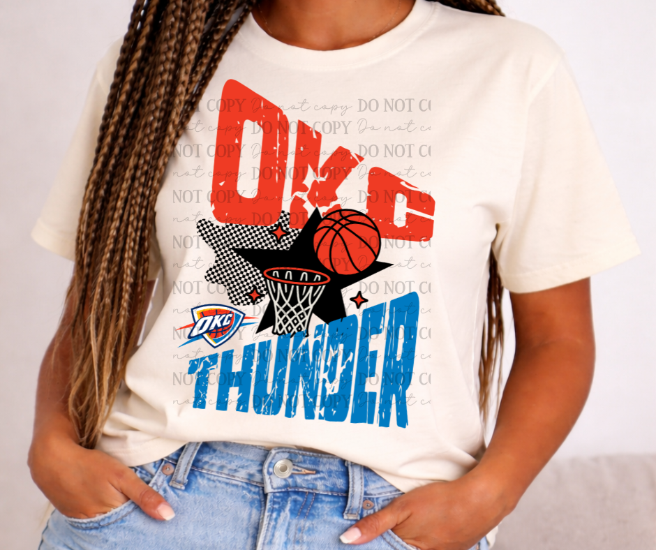 Retro OKC Thunder Basketball 07648