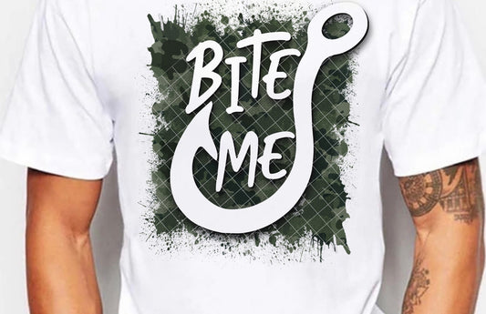 Bite me FISH HOOK DTF Transfer 05722