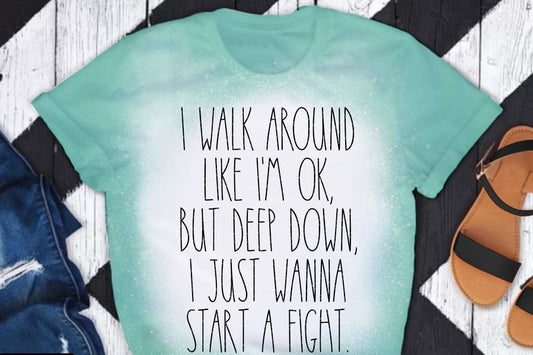 I Walk Around Like I'm Ok, But Deep Down, I Just Wanna Start A Fight DTF Transfer 05646