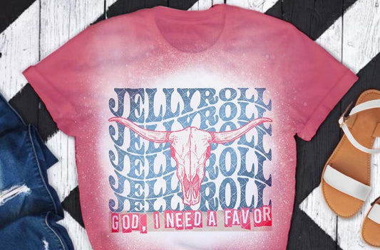 God, I Need A Favor JELLY ROLL Blue Pink DTF Transfer 05714