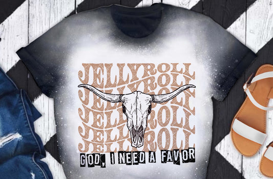 God, I Need A Favor JELLY ROLL BLACK DTF Transfer 05712