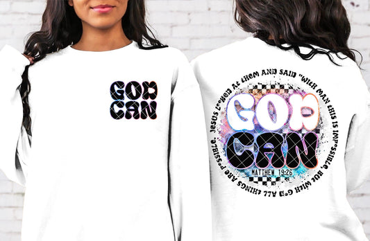 God Can Matthew 19:26 Pocket DTF Transfer 05710