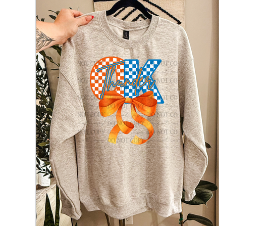 Checkered OK Thunder Up Coquette Basketball 07652