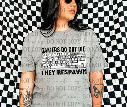 Gamers Do Not Die They Respawn Keyboard Black 06923