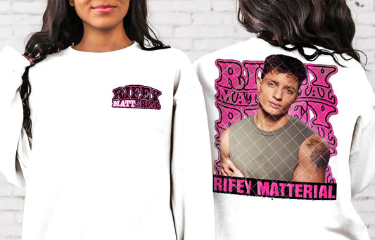 Riffy MATTerial with Riffy MATTerial pocket PINK DTF Transfer 05701