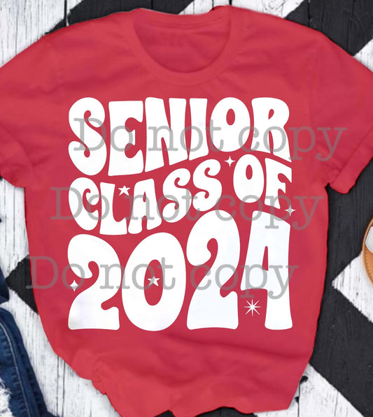 Senior Class Of 2024 WHITE DTF Transfer 05692