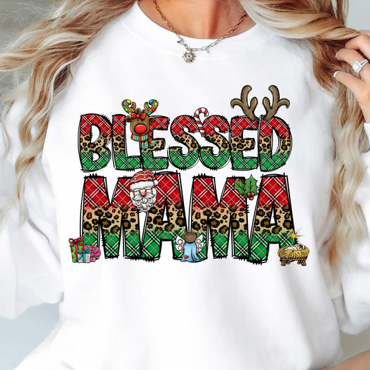 Blessed Mama Christmas Collage DTF Transfer 05642