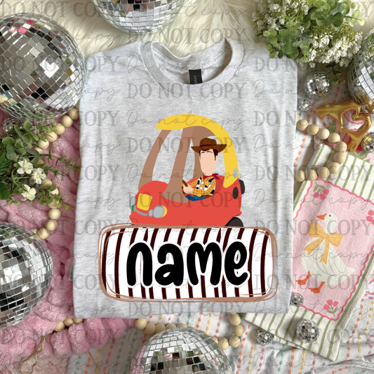 Woody Car Stripes Name Plate 07816