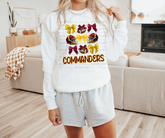 Washington Commanders Coquette Bow 03515