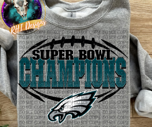 2025 SB Champions Eagles Football Outline 03034