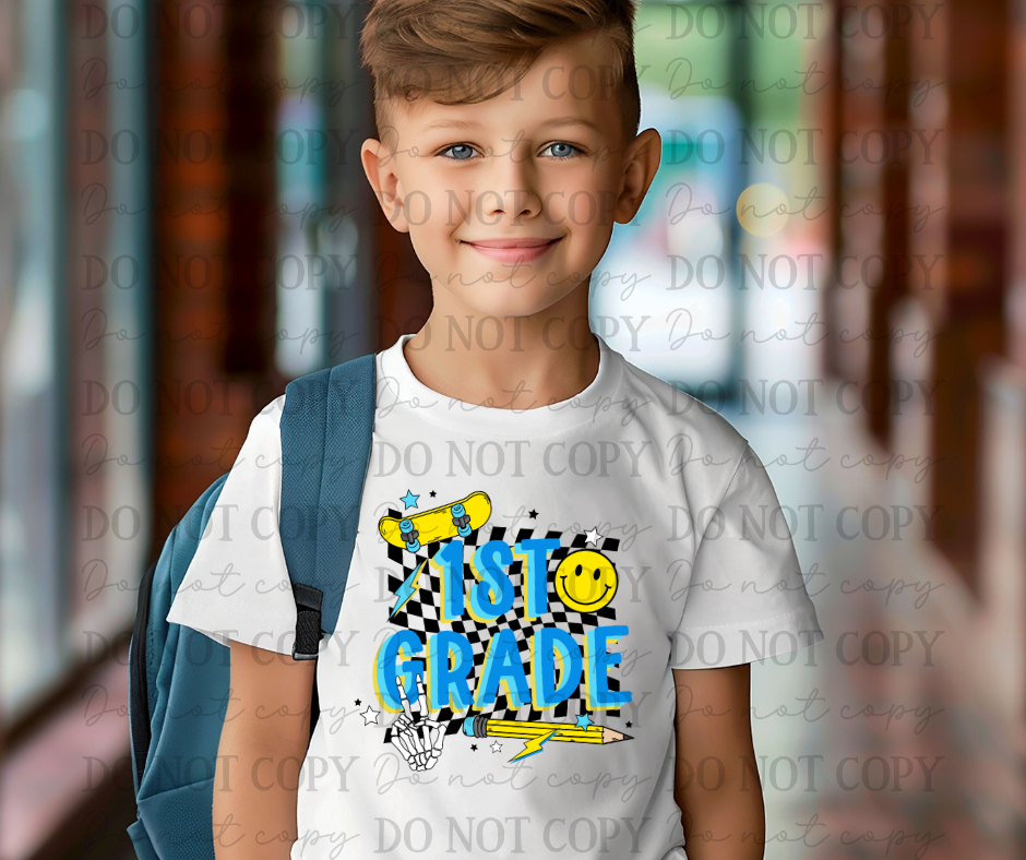 Blue Pencil Checkered Grade Levels (Choose Yours) 01640