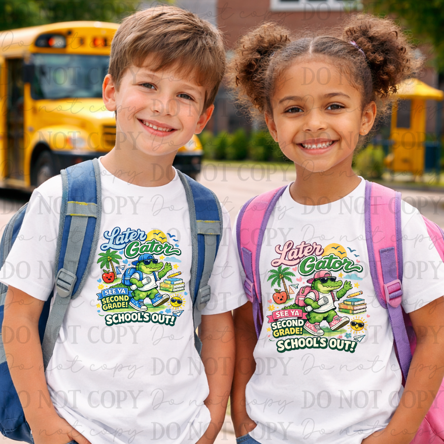 BLUE Later Gator School's Out Grade Levels (Choose Yours) 07997