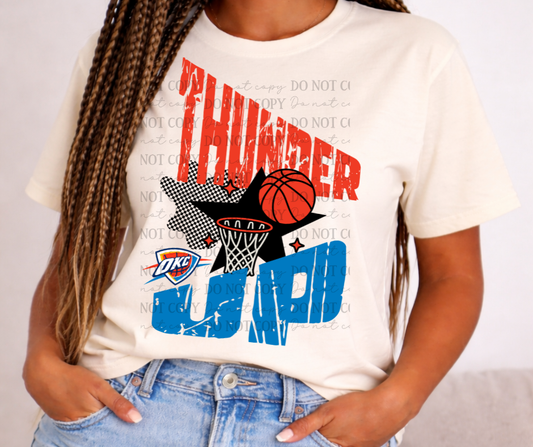Retro OKC Thunder Up Basketball 07649