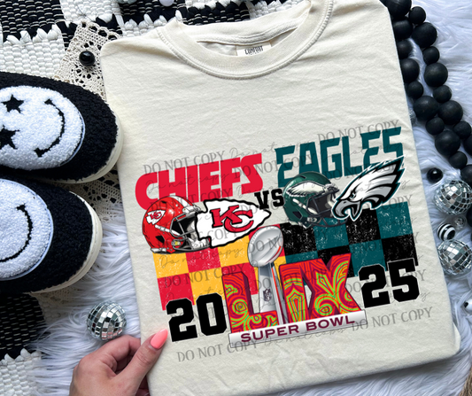 2025 Super Bowl LIX Checkered Eagles Chiefs 03365