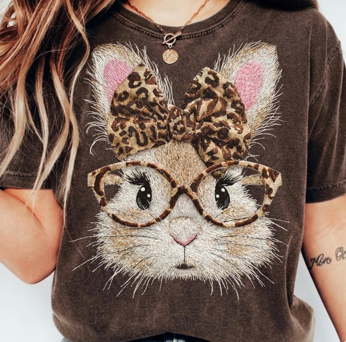 Faux Leopard Coquette Bow Bunny 07295