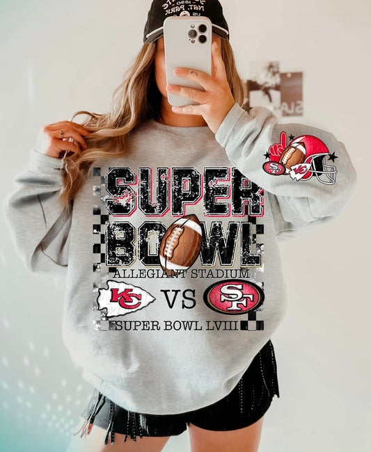 Super Bowl LVIII KC vs SF (no sleeve) DTF Transfer 05445