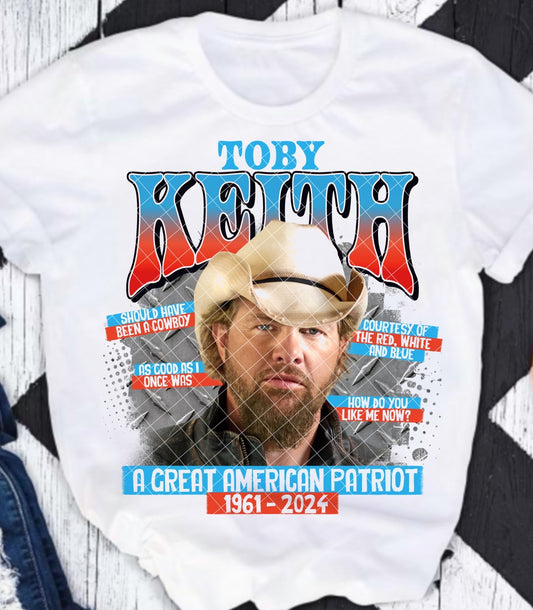 Toby Keith American Patriot Red/Blue DTF Transfer 05441
