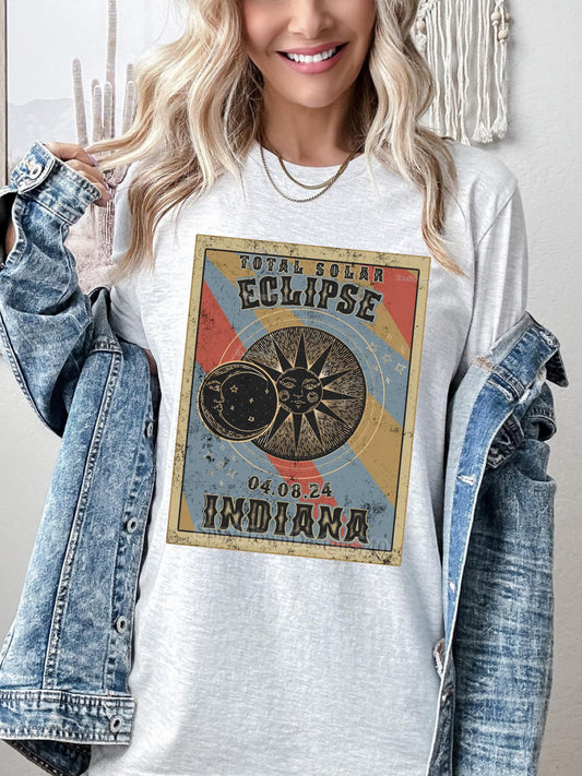 Vintage Solar Eclipse Indiana DTF Transfer 05351