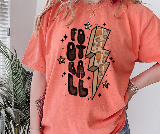 Football Leopard Bolt DTF Transfer 06020