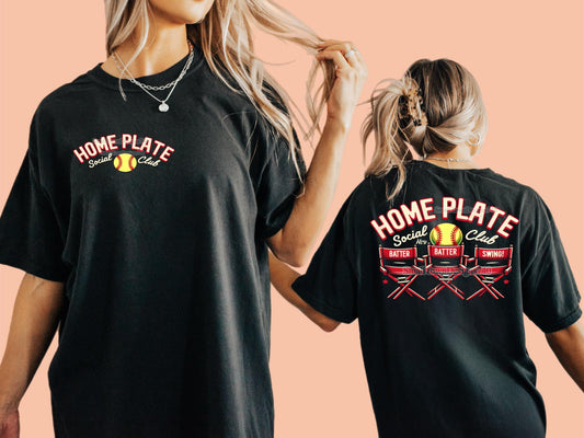 Softball Home Plate Social Club (FRONT ONLY) DTF Transfer 05322
